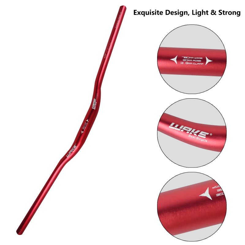 WAKE Aluminium Alloy MTB Handlebar 720mm/780mm 31.8mm for Mountain Bike Downhill Cycling Racing - Image 3